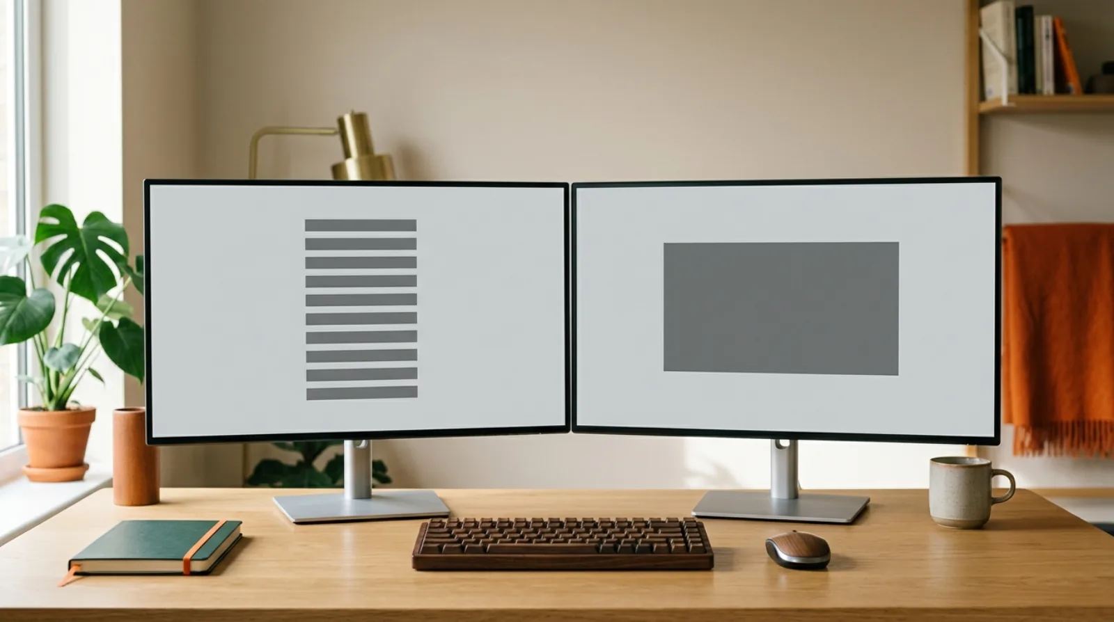 Two browser windows side by side, one showing a search results list and one an AI-written answer